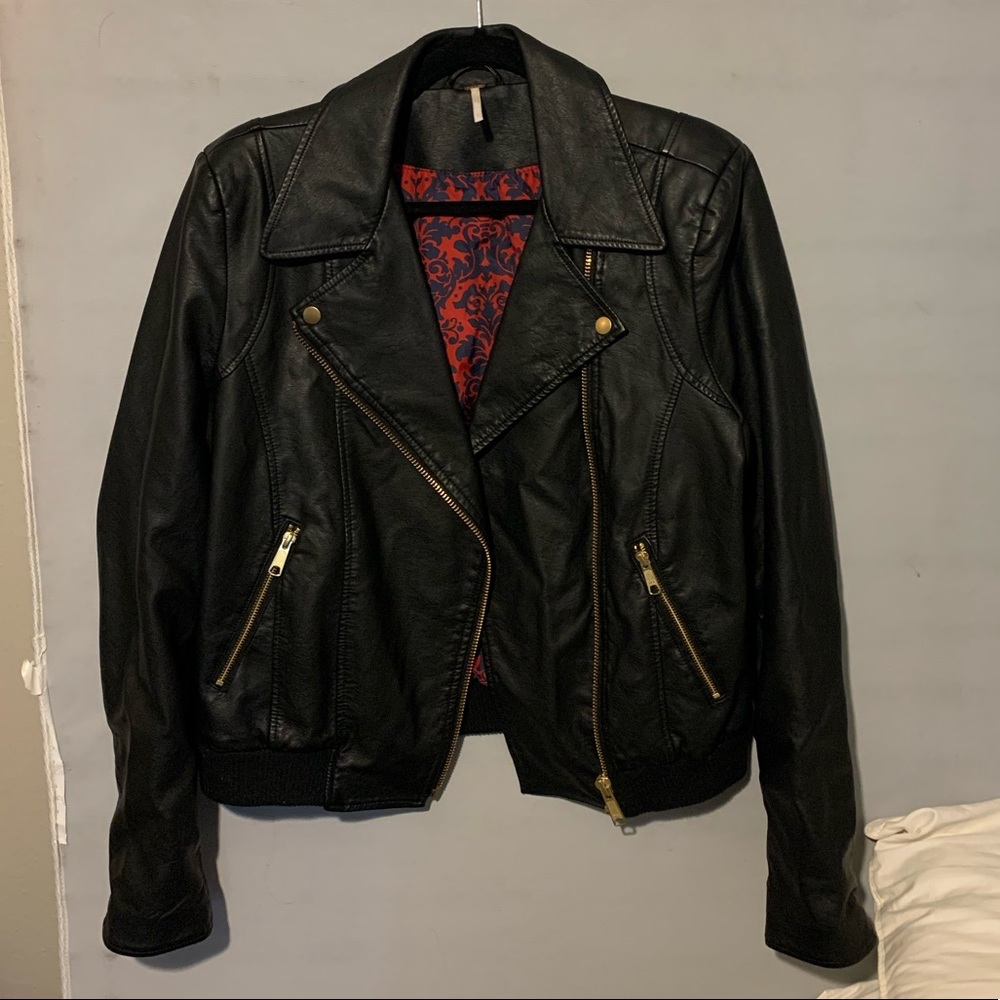 Free People black pleather jacket